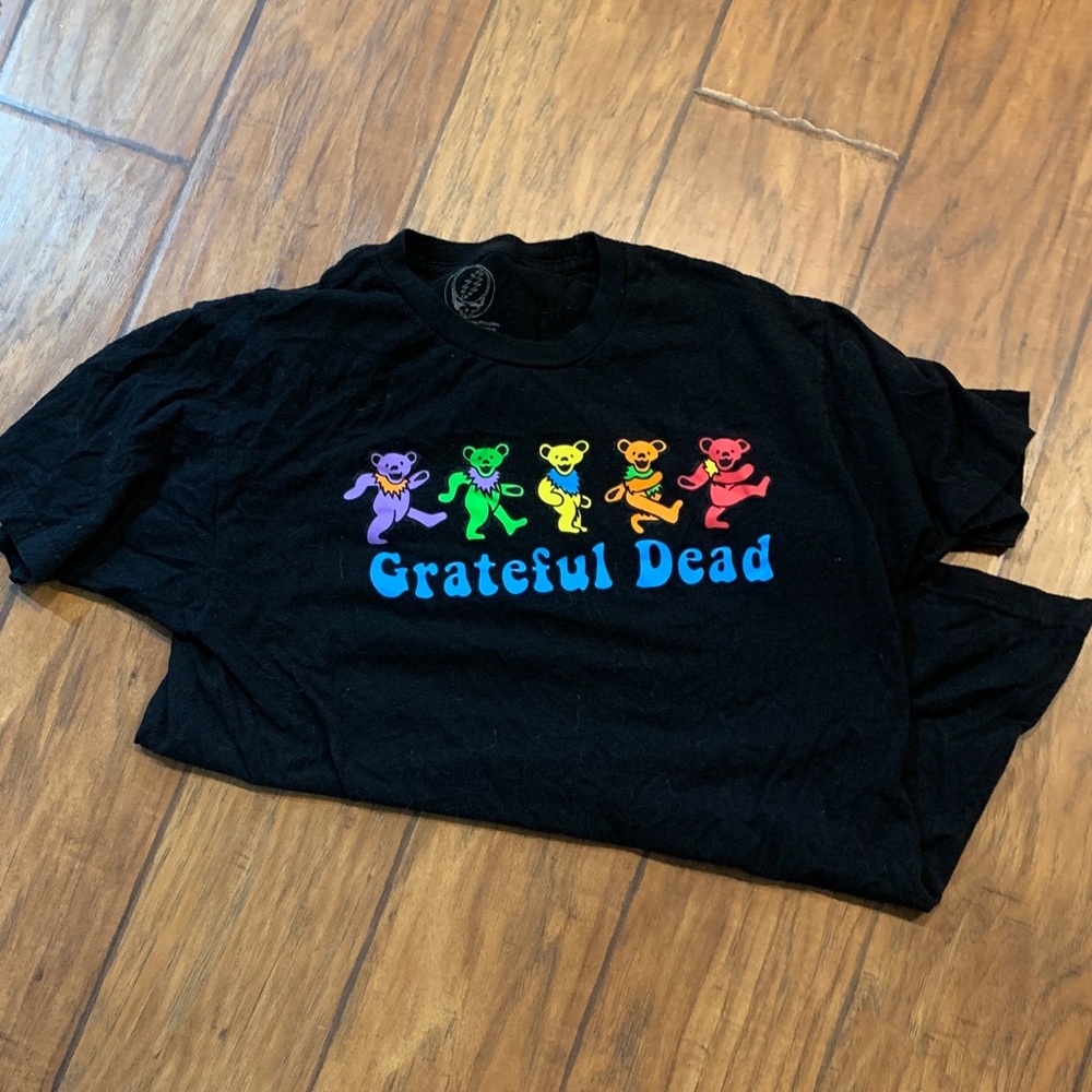 Grateful Dead Black T-Shirt with Colorful Bears